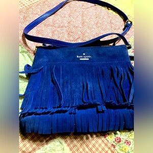 Kate spade blue suede cross body purse